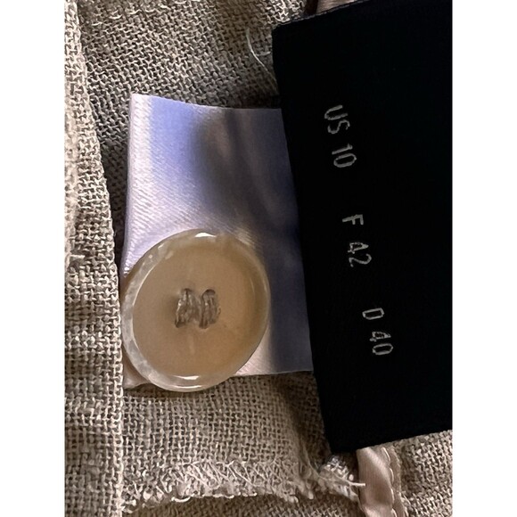 Akris Linen Pants Tan Switzerland Size 10 Wide Leg - Picture 5 of 15